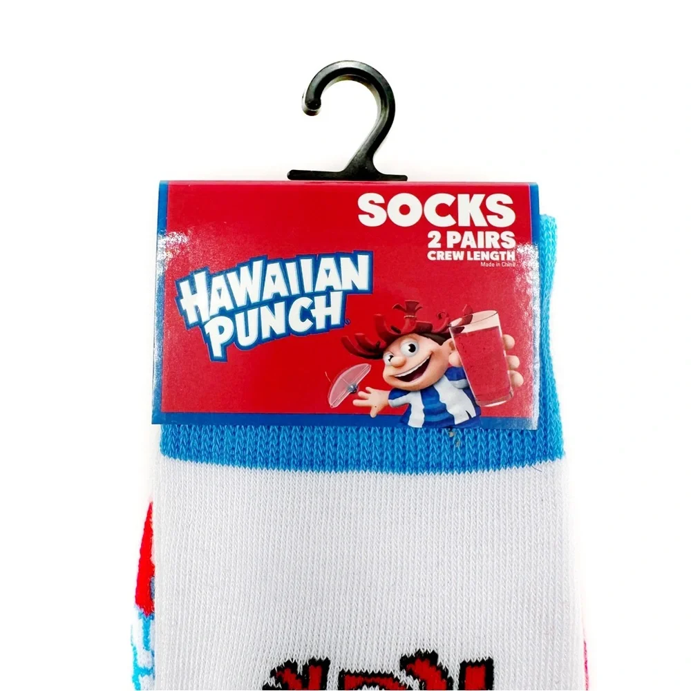 Hawaiian Punch Drink Crew Socks Mens Womens Punchy Mascot 2 Pairs Fun Gift